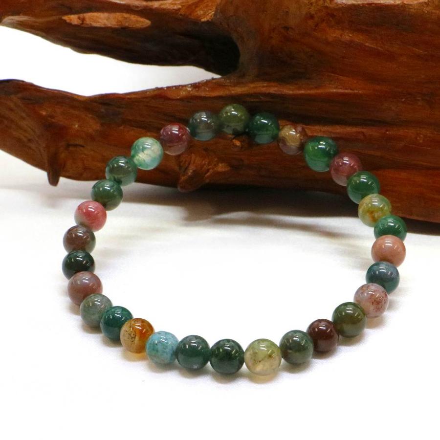 パワーストーン 天然石 ブレスレット インディアンアゲート 丸玉 6mm 数珠 念珠 Bracelet お試し価格 |  | 03