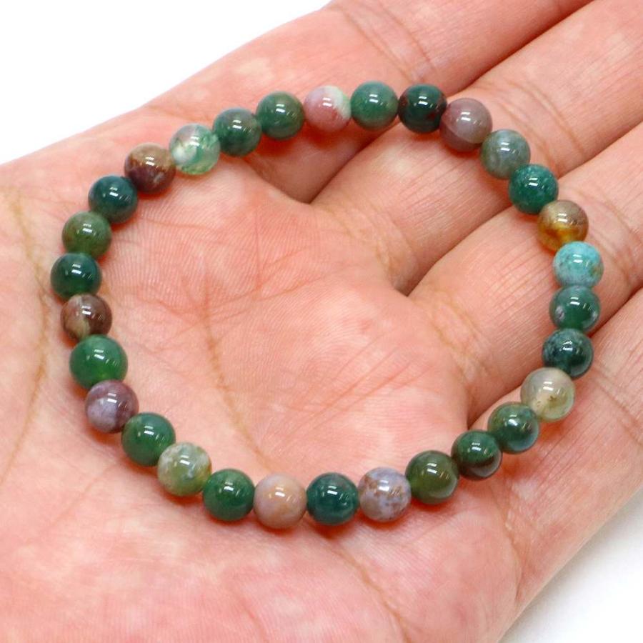 パワーストーン 天然石 ブレスレット インディアンアゲート 丸玉 6mm 数珠 念珠 Bracelet お試し価格 |  | 04