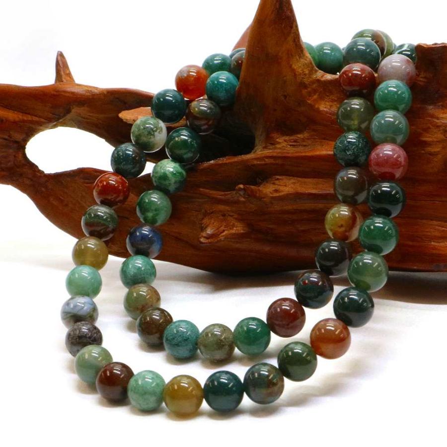 パワーストーン 天然石 ブレスレット インディアンアゲート 丸玉 8mm 数珠 念珠 Bracelet お試し価格 |  | 11