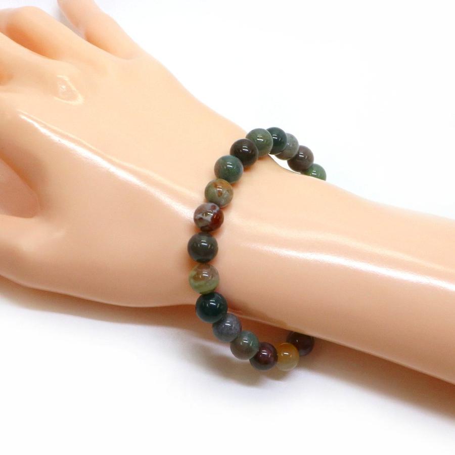 パワーストーン 天然石 ブレスレット インディアンアゲート 丸玉 8mm 数珠 念珠 Bracelet お試し価格 |  | 02