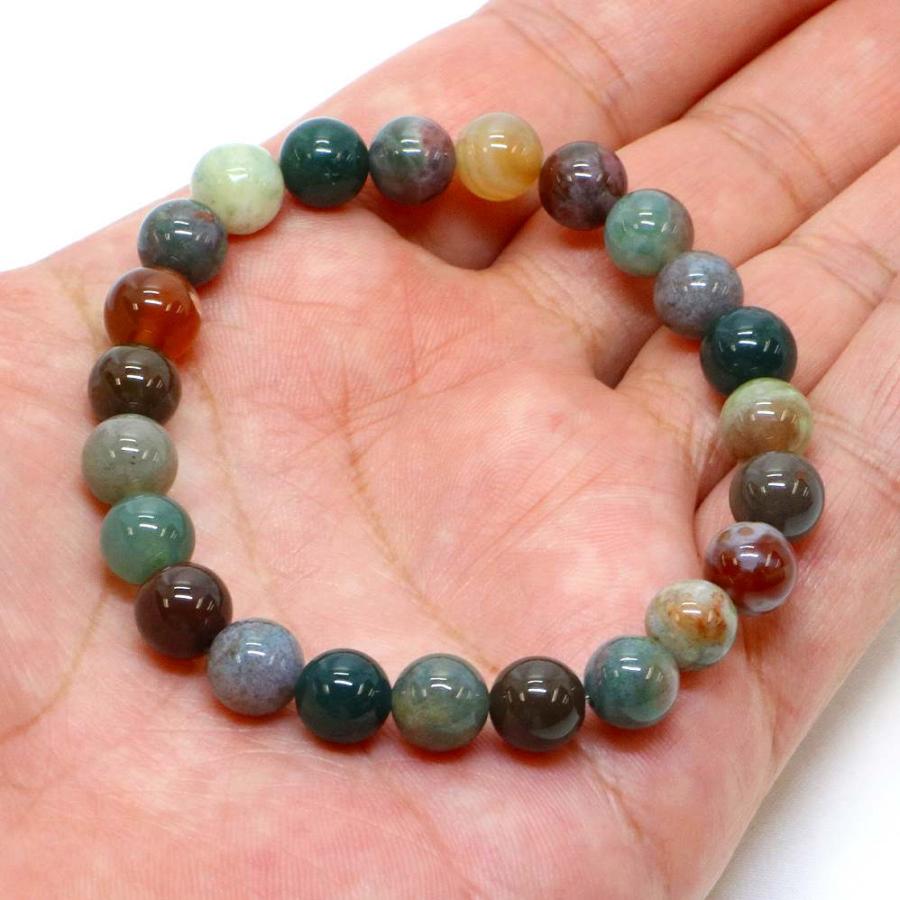 パワーストーン 天然石 ブレスレット インディアンアゲート 丸玉 8mm 数珠 念珠 Bracelet お試し価格 |  | 04