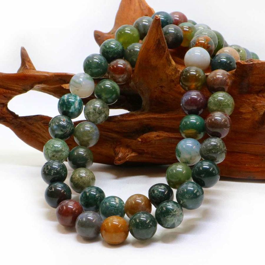 パワーストーン 天然石 ブレスレット インディアンアゲート 丸玉 10mm 数珠 念珠 Bracelet お試し価格 |  | 11