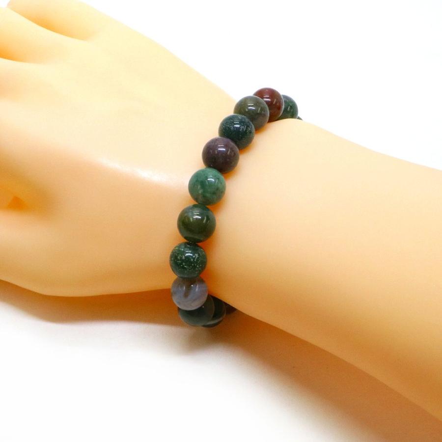パワーストーン 天然石 ブレスレット インディアンアゲート 丸玉 10mm 数珠 念珠 Bracelet お試し価格 |  | 02