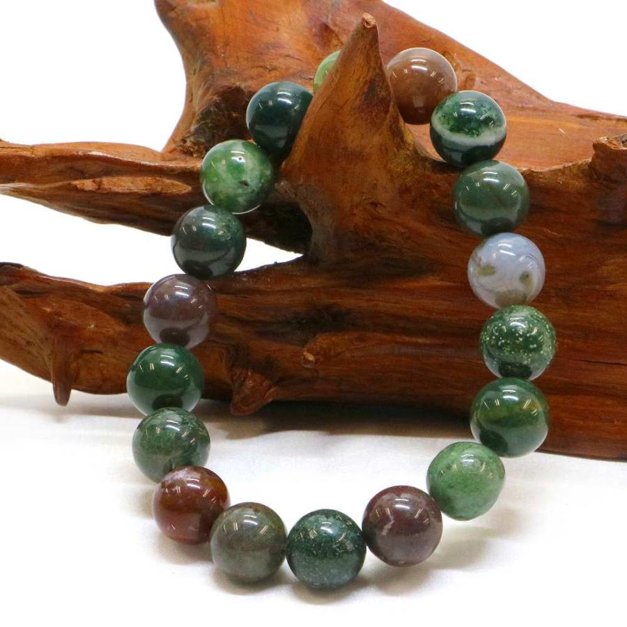 パワーストーン 天然石 ブレスレット インディアンアゲート 丸玉 10mm 数珠 念珠 Bracelet お試し価格 |  | 03