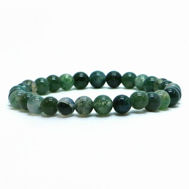 パワーストーン 天然石 ブレスレット モスアゲート 丸玉 6mm 数珠 念珠 Bracelet お試し価格 | 
