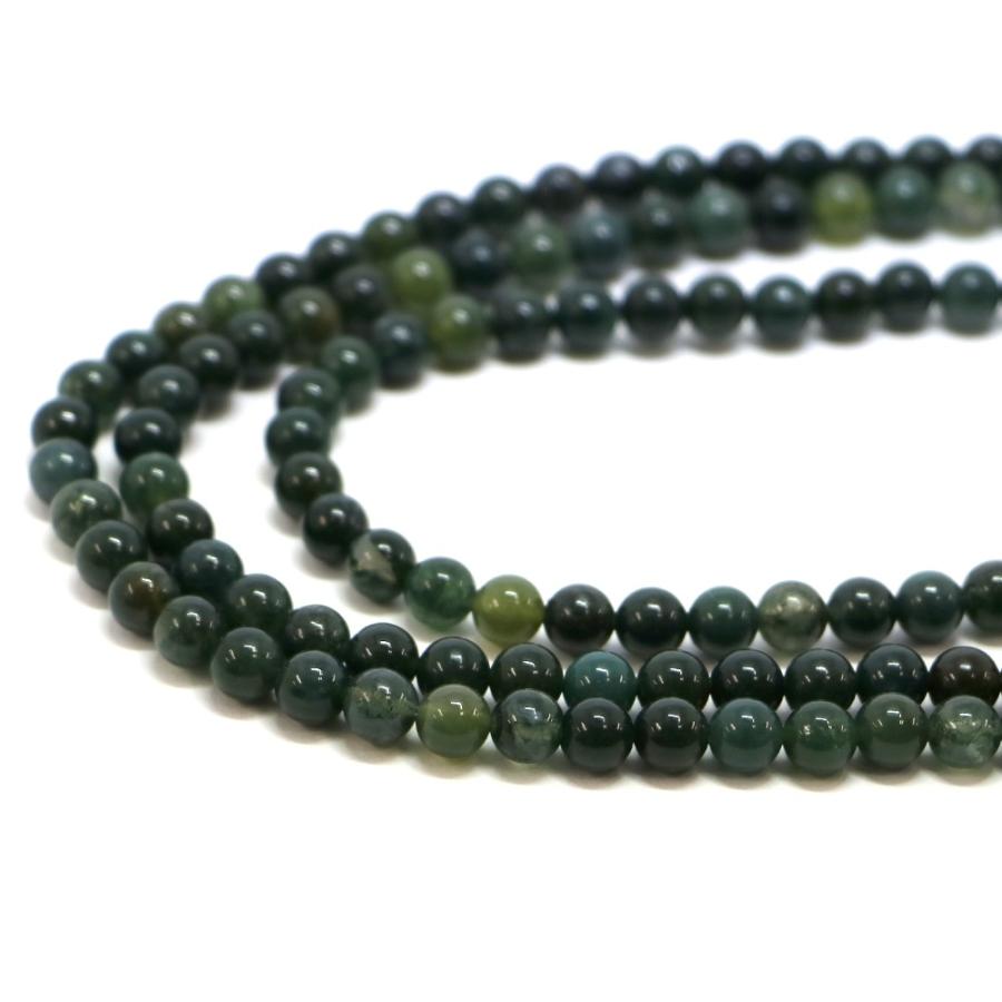パワーストーン 天然石 ブレスレット モスアゲート 丸玉 6mm 数珠 念珠 Bracelet お試し価格 |  | 10