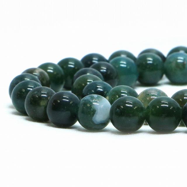 パワーストーン 天然石 ブレスレット モスアゲート 丸玉 8mm 数珠 念珠 Bracelet お試し価格 |  | 10