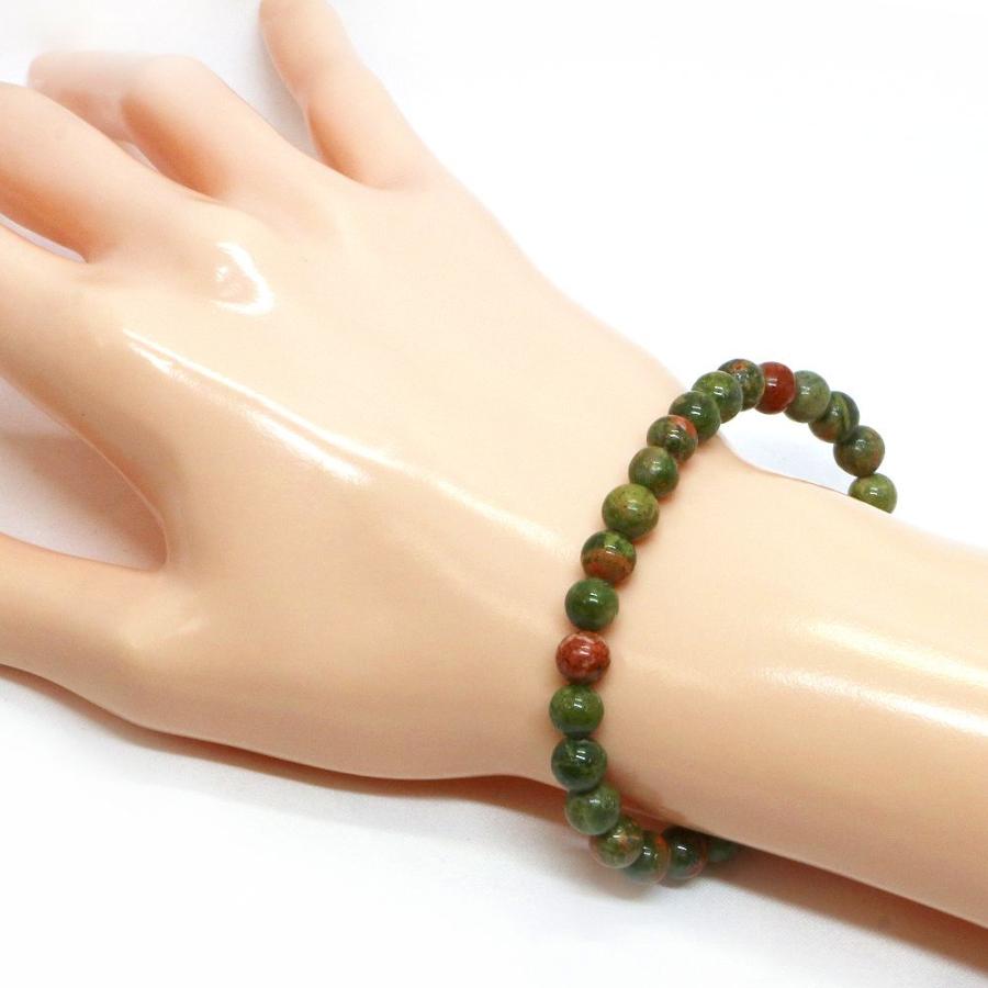 パワーストーン 天然石 ブレスレット ユナカイト 丸玉 6mm 数珠 念珠 Bracelet お試し価格 |  | 02