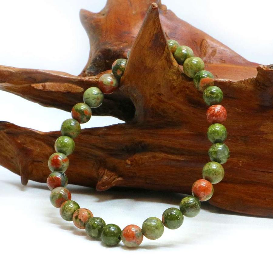 パワーストーン 天然石 ブレスレット ユナカイト 丸玉 6mm 数珠 念珠 Bracelet お試し価格 |  | 03