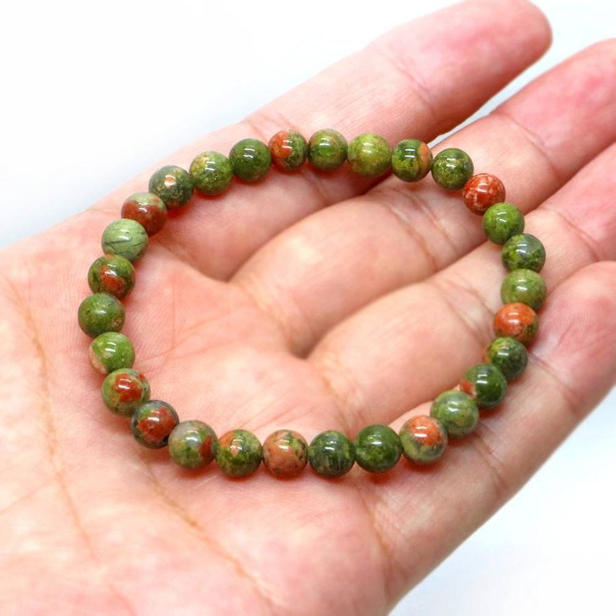 パワーストーン 天然石 ブレスレット ユナカイト 丸玉 6mm 数珠 念珠 Bracelet お試し価格 |  | 04