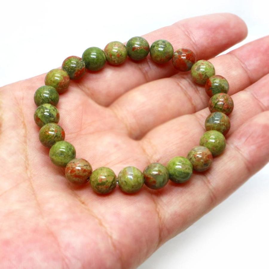 パワーストーン 天然石 ブレスレット ユナカイト 丸玉 8mm 数珠 念珠 Bracelet お試し価格 |  | 04
