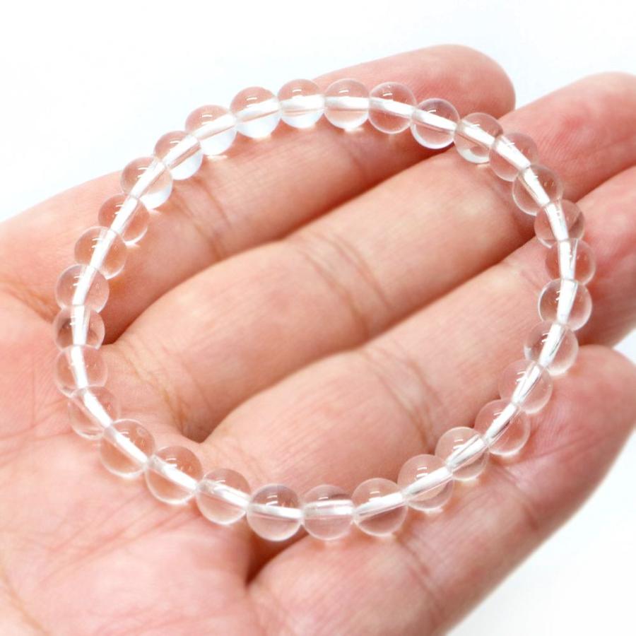 パワーストーン 天然石 ブレスレット 水晶 クリスタル 丸玉 6mm 数珠 念珠 Bracelet お試し価格 |  | 04