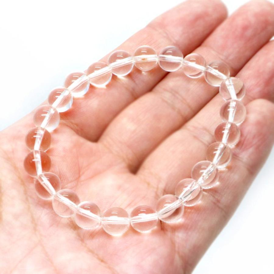 パワーストーン 天然石 ブレスレット 水晶 クリスタル 丸玉 8mm 数珠 念珠 Bracelet お試し価格 |  | 04