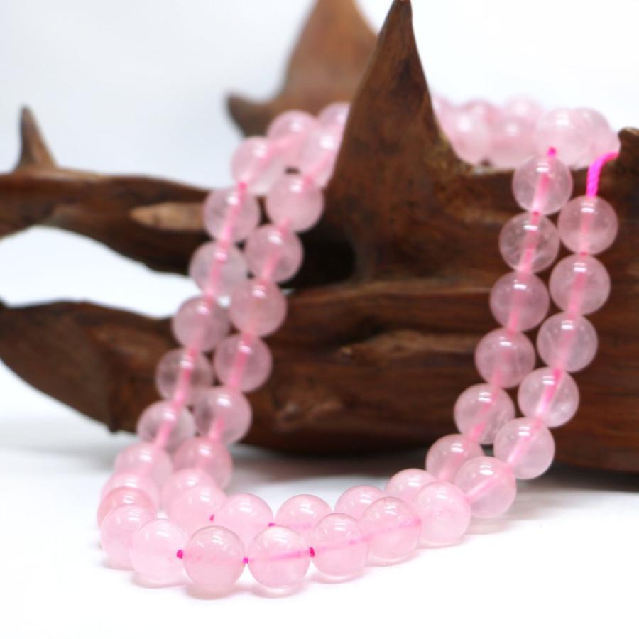 パワーストーン 天然石 ブレスレット ローズクォーツ 丸玉 8mm 数珠 念珠 Bracelet お試し価格 |  | 11
