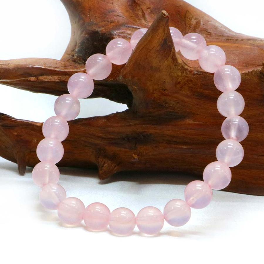 パワーストーン 天然石 ブレスレット ローズクォーツ 丸玉 8mm 数珠 念珠 Bracelet お試し価格 |  | 03