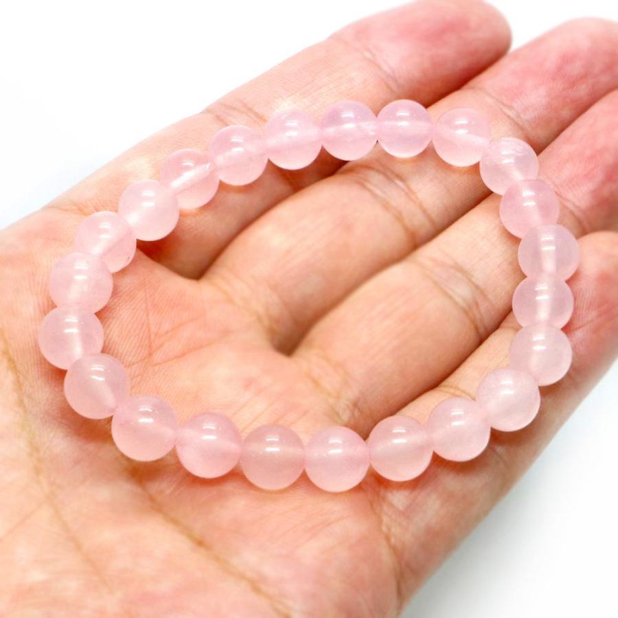 パワーストーン 天然石 ブレスレット ローズクォーツ 丸玉 8mm 数珠 念珠 Bracelet お試し価格 |  | 04