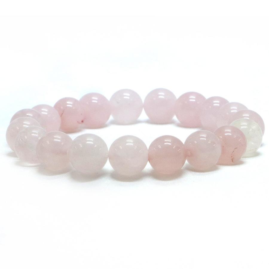 パワーストーン 天然石 ブレスレット ローズクォーツ 丸玉 10mm 数珠 念珠 Bracelet お試し価格 | 