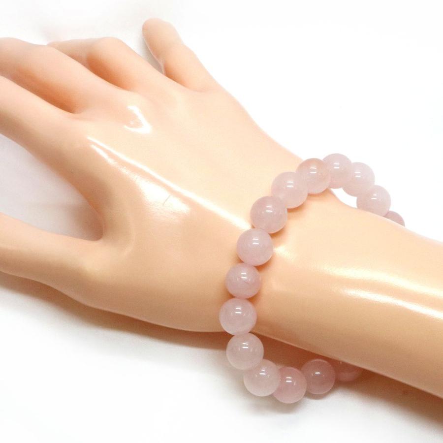 パワーストーン 天然石 ブレスレット ローズクォーツ 丸玉 10mm 数珠 念珠 Bracelet お試し価格 |  | 02