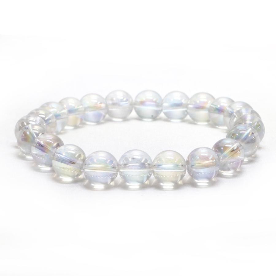 パワーストーン 天然石 ブレスレット アクアオーラ レインボーオーラ 丸玉 10mm 数珠 念珠 Bracelet お試し価格 | 