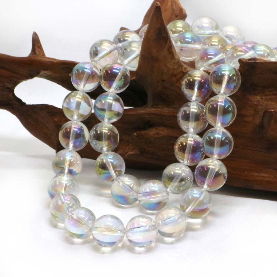 パワーストーン 天然石 ブレスレット アクアオーラ レインボーオーラ 丸玉 10mm 数珠 念珠 Bracelet お試し価格 |  | 11