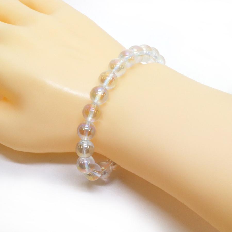 パワーストーン 天然石 ブレスレット アクアオーラ レインボーオーラ 丸玉 10mm 数珠 念珠 Bracelet お試し価格 |  | 02