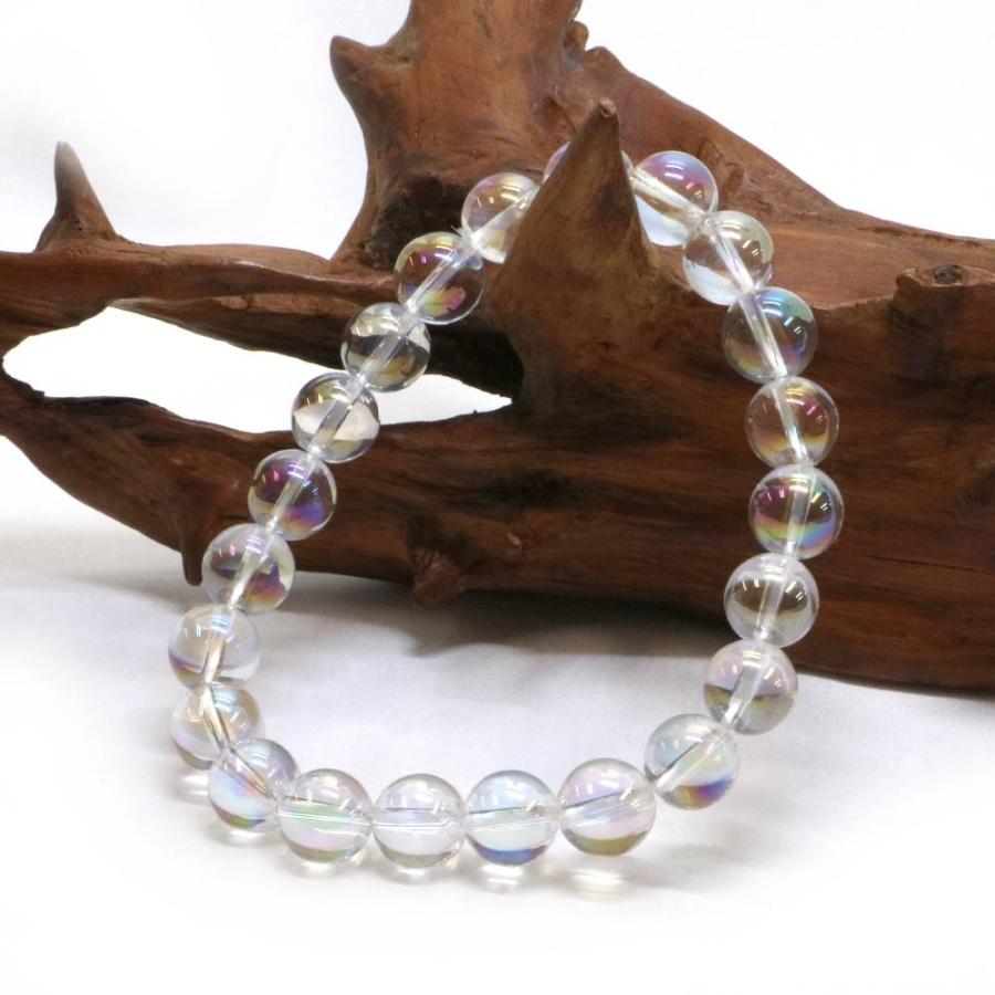 パワーストーン 天然石 ブレスレット アクアオーラ レインボーオーラ 丸玉 10mm 数珠 念珠 Bracelet お試し価格 |  | 03
