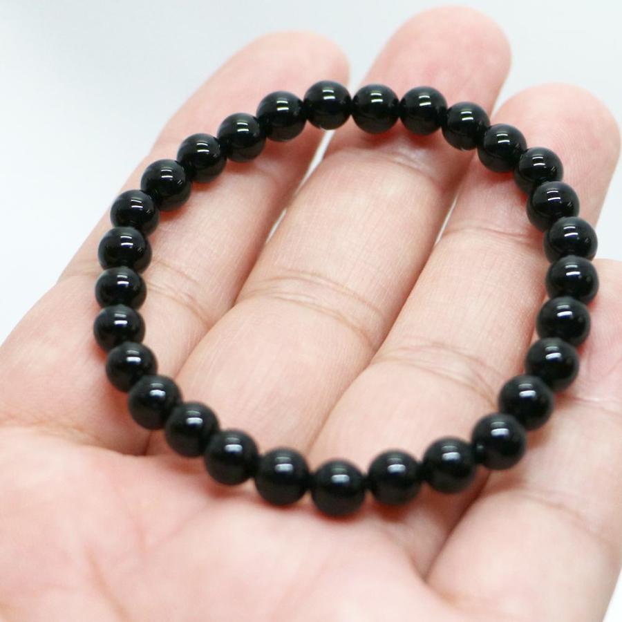 パワーストーン 天然石 ブレスレット オニキス 丸玉 6mm 数珠 念珠 Bracelet お試し価格 |  | 04