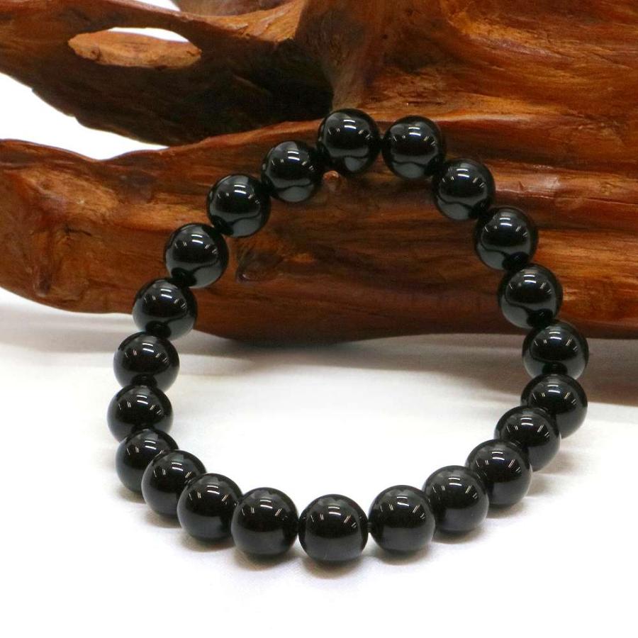 パワーストーン 天然石 ブレスレット オニキス 丸玉 8mm 数珠 念珠 Bracelet お試し価格 |  | 03