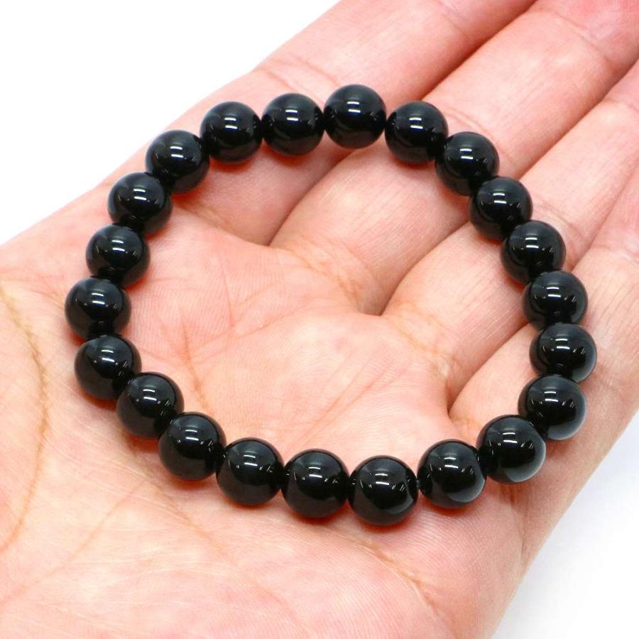 パワーストーン 天然石 ブレスレット オニキス 丸玉 8mm 数珠 念珠 Bracelet お試し価格 |  | 04
