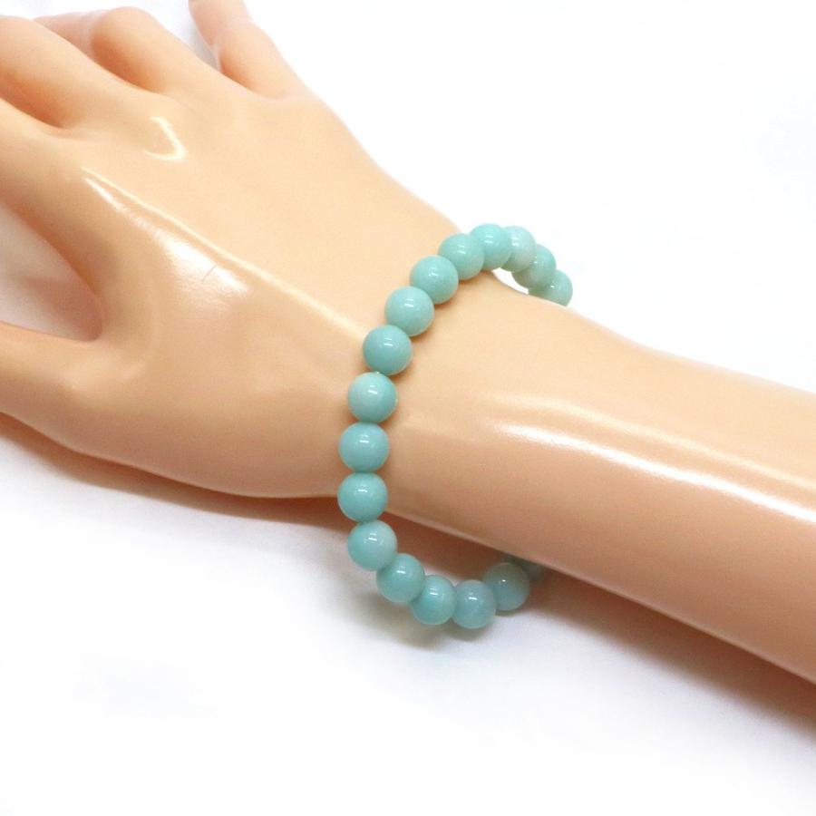 パワーストーン 天然石 ブレスレット アマゾナイト 丸玉 8mm 数珠 念珠 Bracelet お試し価格 |  | 02