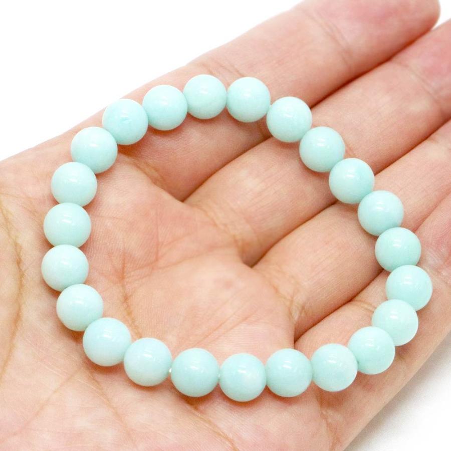 パワーストーン 天然石 ブレスレット アマゾナイト 丸玉 8mm 数珠 念珠 Bracelet お試し価格 |  | 04