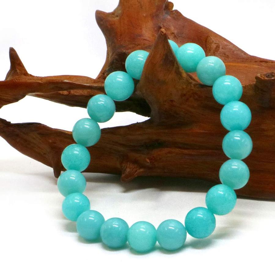 パワーストーン 天然石 ブレスレット アマゾナイト 丸玉 10mm 数珠 念珠 Bracelet お試し価格 |  | 03