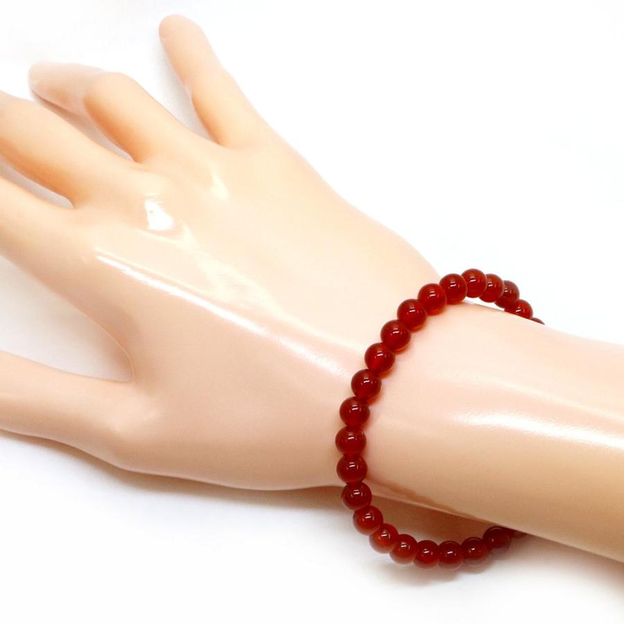 パワーストーン 天然石 ブレスレット レッドアゲート 丸玉 6mm 数珠 念珠 Bracelet お試し価格 |  | 02