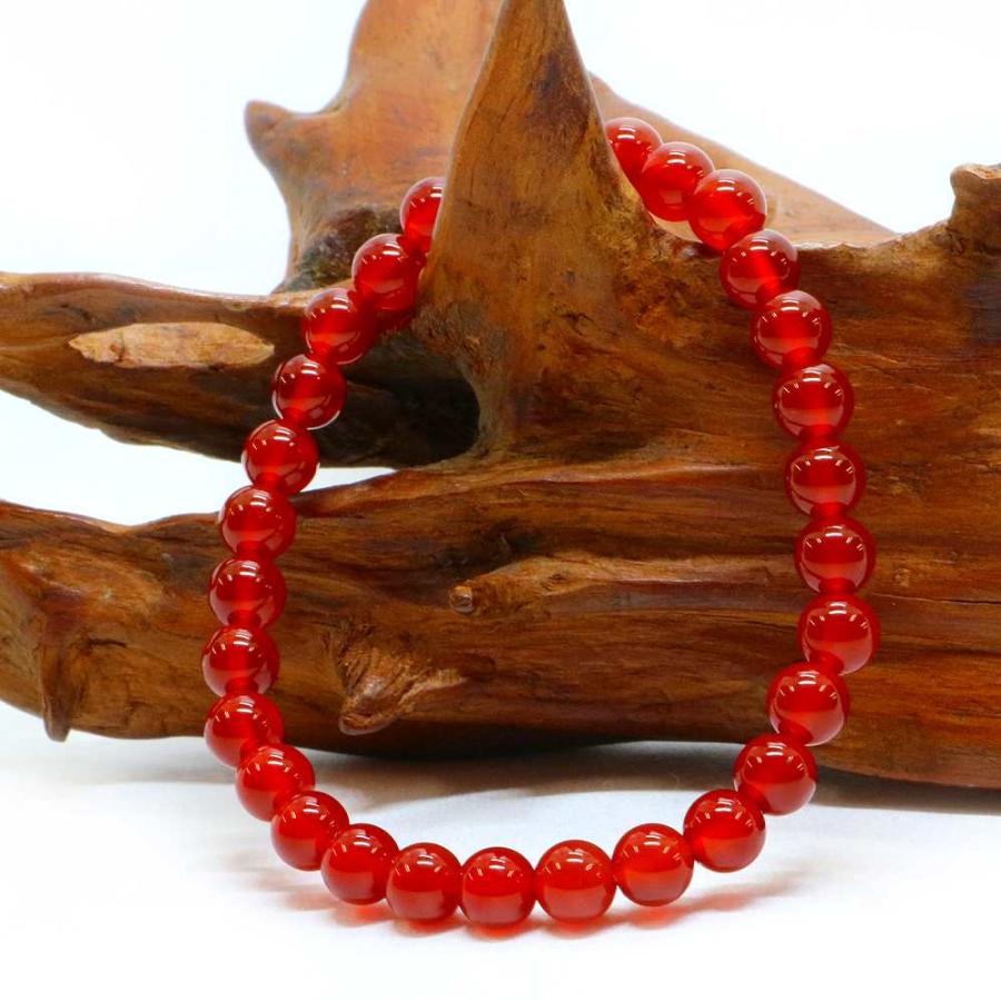 パワーストーン 天然石 ブレスレット レッドアゲート 丸玉 6mm 数珠 念珠 Bracelet お試し価格 |  | 03