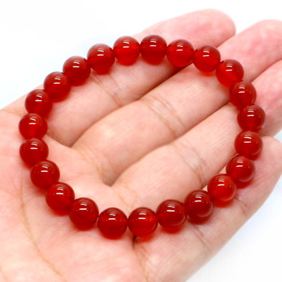 パワーストーン 天然石 ブレスレット レッドアゲート 丸玉 8mm 数珠 念珠 Bracelet お試し価格 |  | 04
