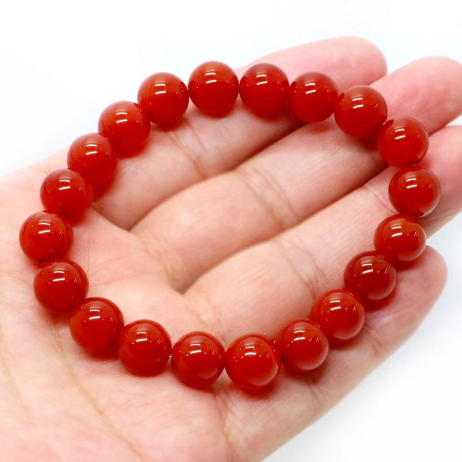 パワーストーン 天然石 ブレスレット レッドアゲート 丸玉 10mm 数珠 念珠 Bracelet お試し価格 |  | 04