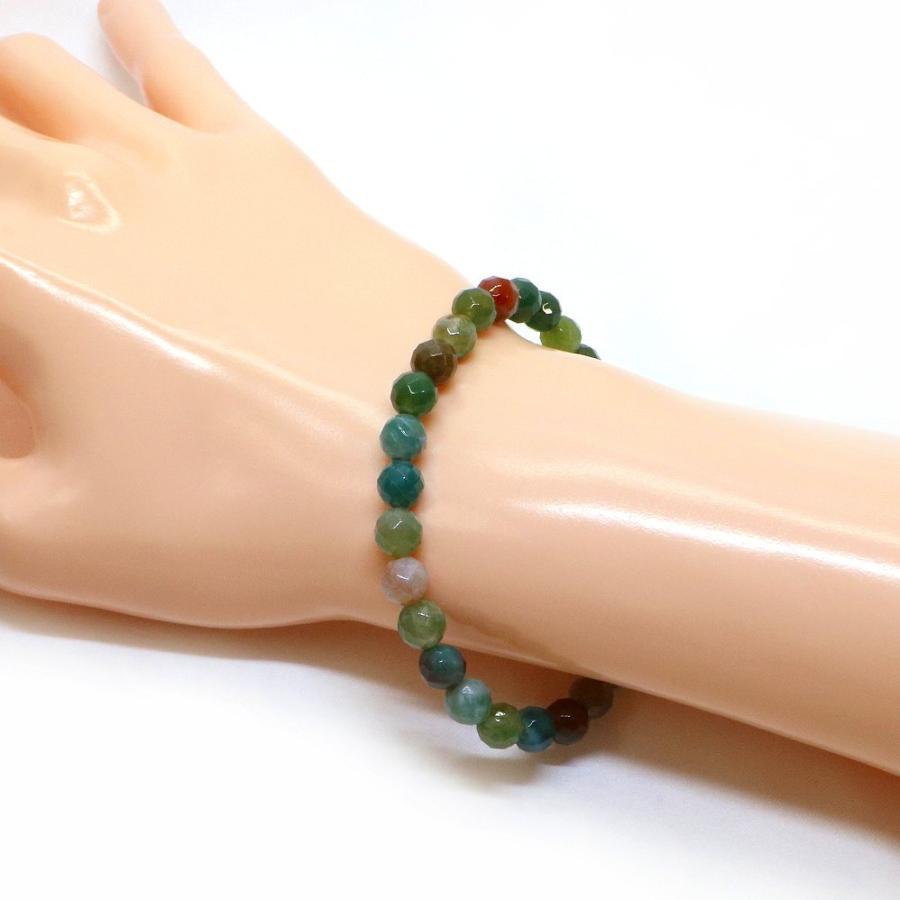パワーストーン 天然石 ブレスレット インディアンアゲート 多面カット 6mm 数珠 念珠 Bracelet お試し価格 |  | 02