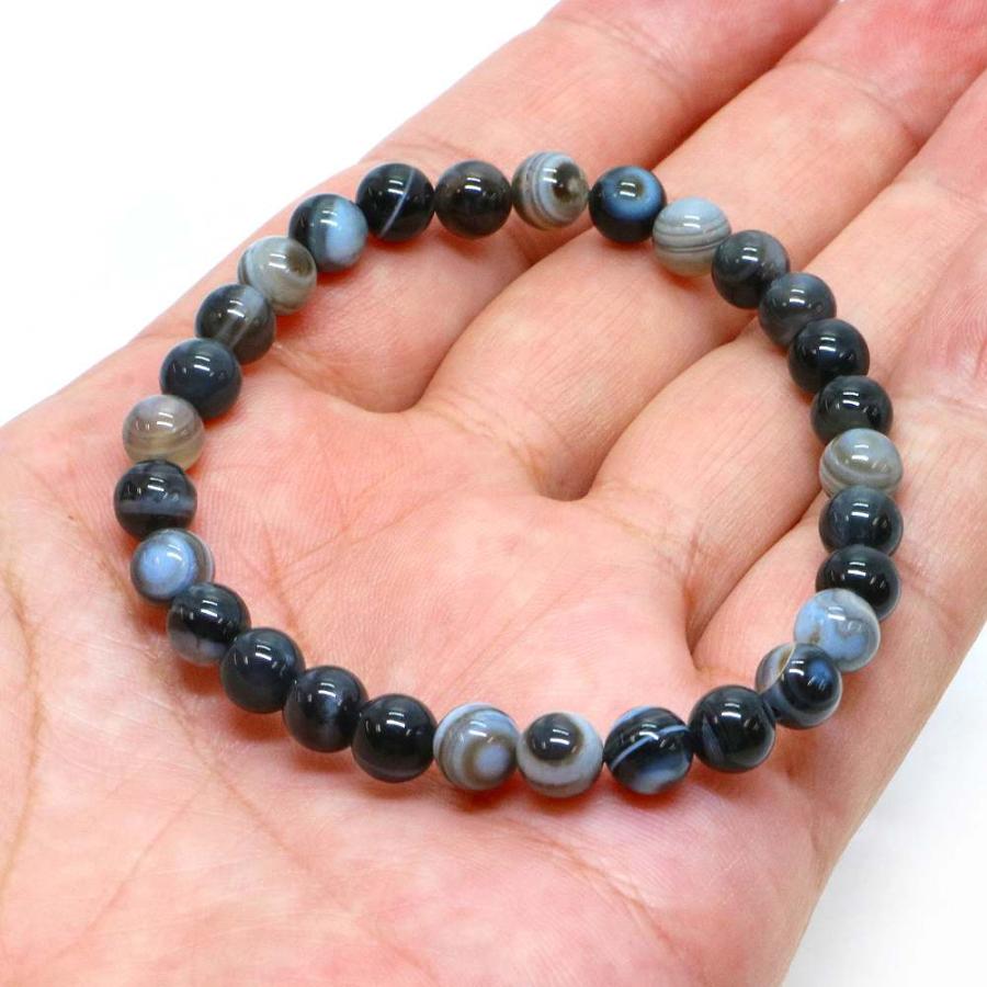 パワーストーン 天然石 ブレスレット 天眼石 縞瑪瑙 アイアゲート 丸玉 6mm 数珠 念珠 Bracelet お試し価格 |  | 04