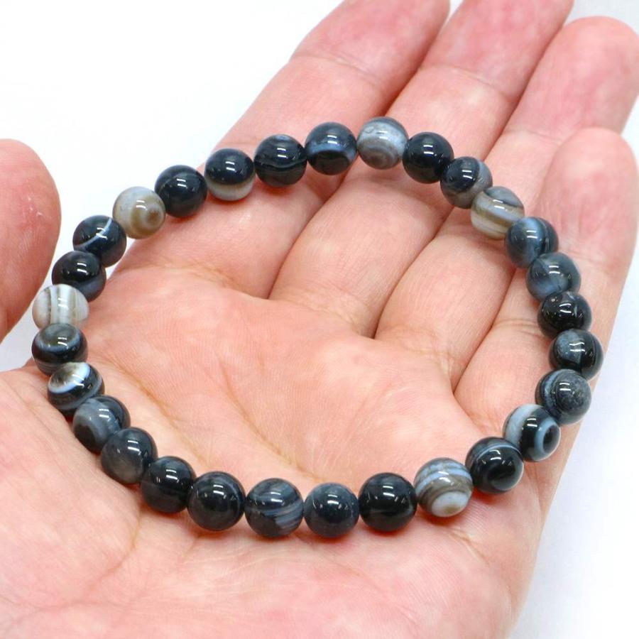 パワーストーン 天然石 ブレスレット 天眼石 縞瑪瑙 アイアゲート 丸玉 8mm 数珠 念珠 Bracelet お試し価格 |  | 04