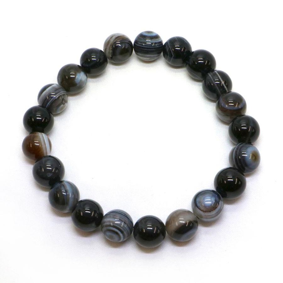 パワーストーン 天然石 ブレスレット 天眼石 縞瑪瑙 アイアゲート 丸玉 10mm 数珠 念珠 Bracelet お試し価格 |  | 01