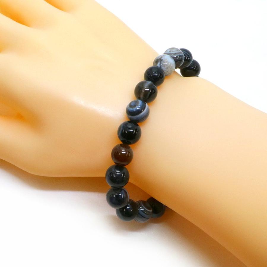 パワーストーン 天然石 ブレスレット 天眼石 縞瑪瑙 アイアゲート 丸玉 10mm 数珠 念珠 Bracelet お試し価格 |  | 02