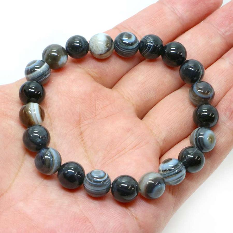パワーストーン 天然石 ブレスレット 天眼石 縞瑪瑙 アイアゲート 丸玉 10mm 数珠 念珠 Bracelet お試し価格 |  | 04