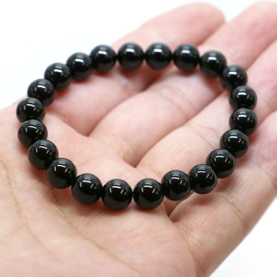 パワーストーン 天然石 ブレスレット ブラックトルマリン 丸玉 8mm 数珠 念珠 Bracelet お試し価格 |  | 04