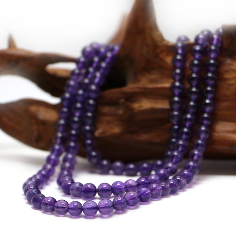 パワーストーン 天然石 ブレスレット アメジスト 丸玉 6mm 数珠 念珠 Bracelet お試し価格 |  | 11