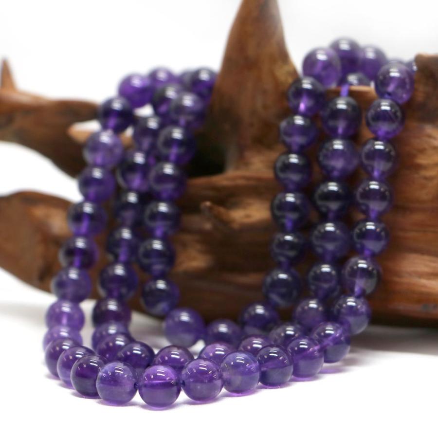 パワーストーン 天然石 ブレスレット アメジスト 丸玉 8mm 数珠 念珠 Bracelet お試し価格 |  | 11