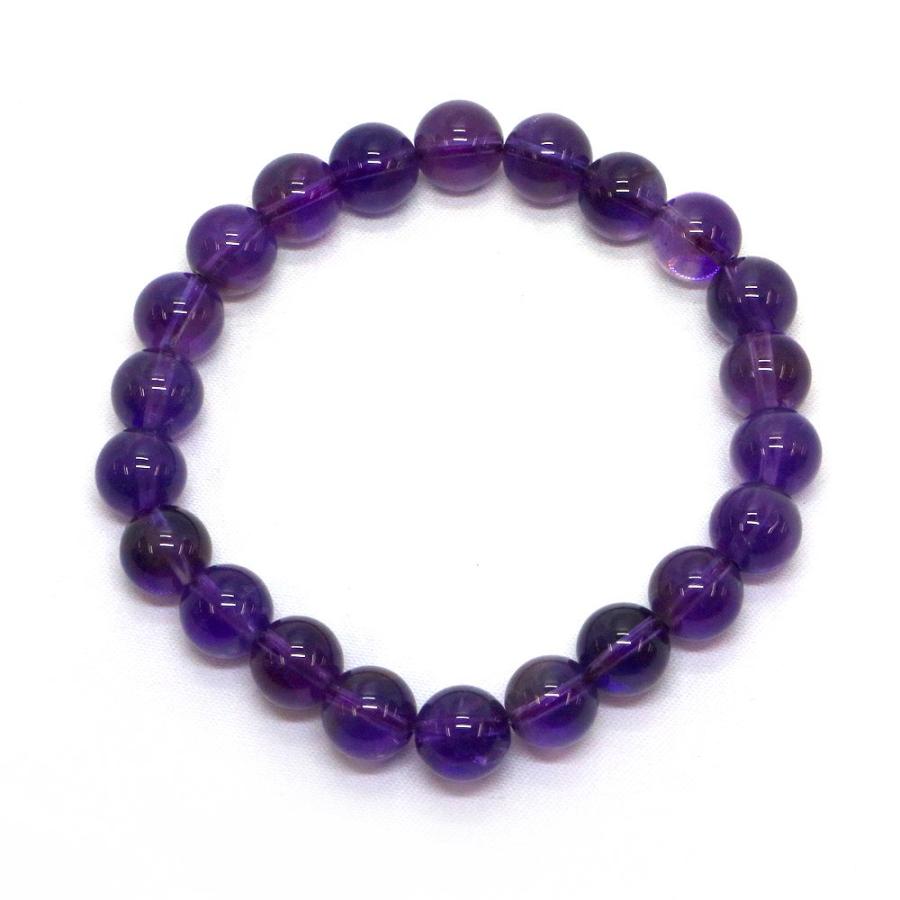 パワーストーン 天然石 ブレスレット アメジスト 丸玉 8mm 数珠 念珠 Bracelet お試し価格 |  | 01
