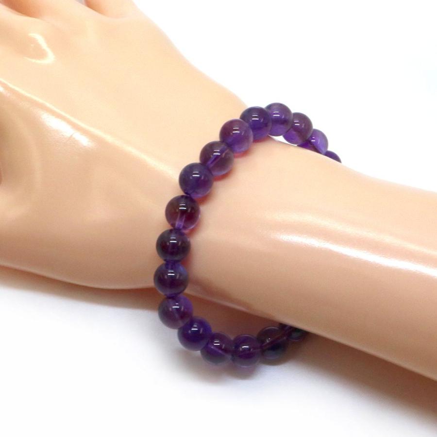 パワーストーン 天然石 ブレスレット アメジスト 丸玉 8mm 数珠 念珠 Bracelet お試し価格 |  | 02