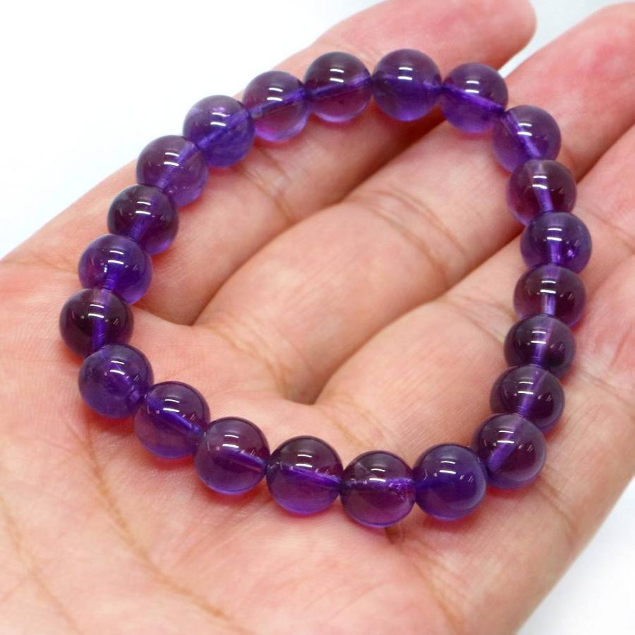 パワーストーン 天然石 ブレスレット アメジスト 丸玉 8mm 数珠 念珠 Bracelet お試し価格 |  | 04