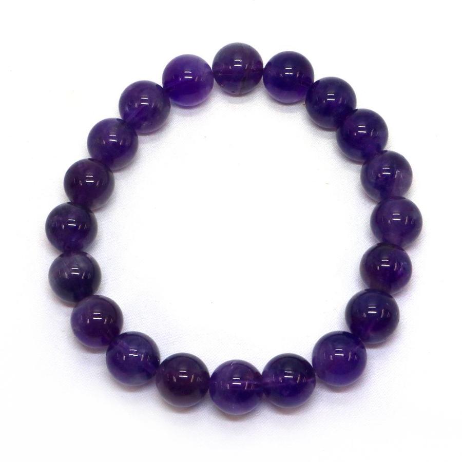 パワーストーン 天然石 ブレスレット アメジスト 丸玉 10mm 数珠 念珠 Bracelet お試し価格 |  | 01