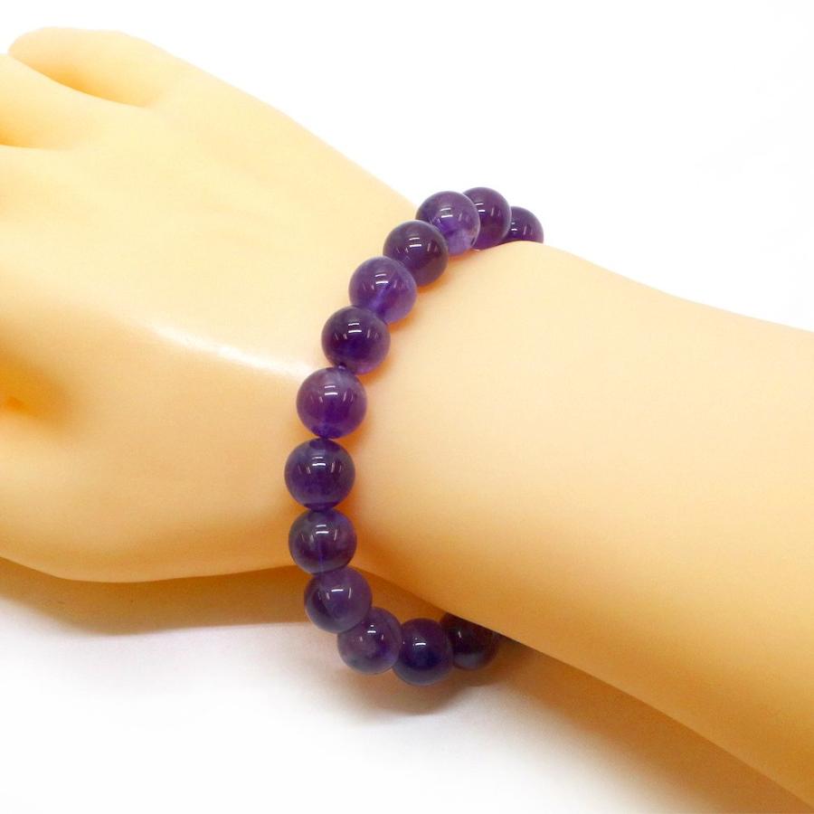 パワーストーン 天然石 ブレスレット アメジスト 丸玉 10mm 数珠 念珠 Bracelet お試し価格 |  | 02